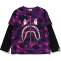 COLOR CAMO SHARK LAYERED LS TEE KIDS
