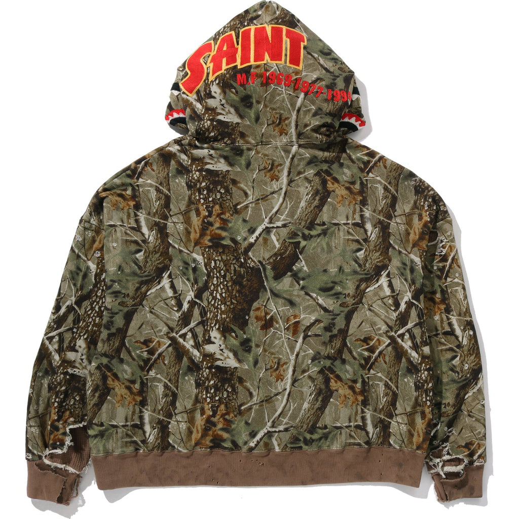 BAPE X SAINT MXXXXXX SHARK FULL ZIP HOOD MENS