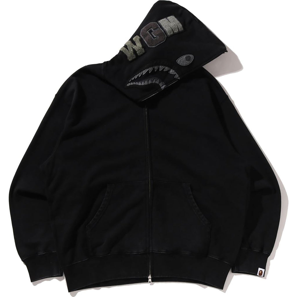 GARMENT DYE SHARK RELAXED FIT FULL ZIP HOODIE MENS